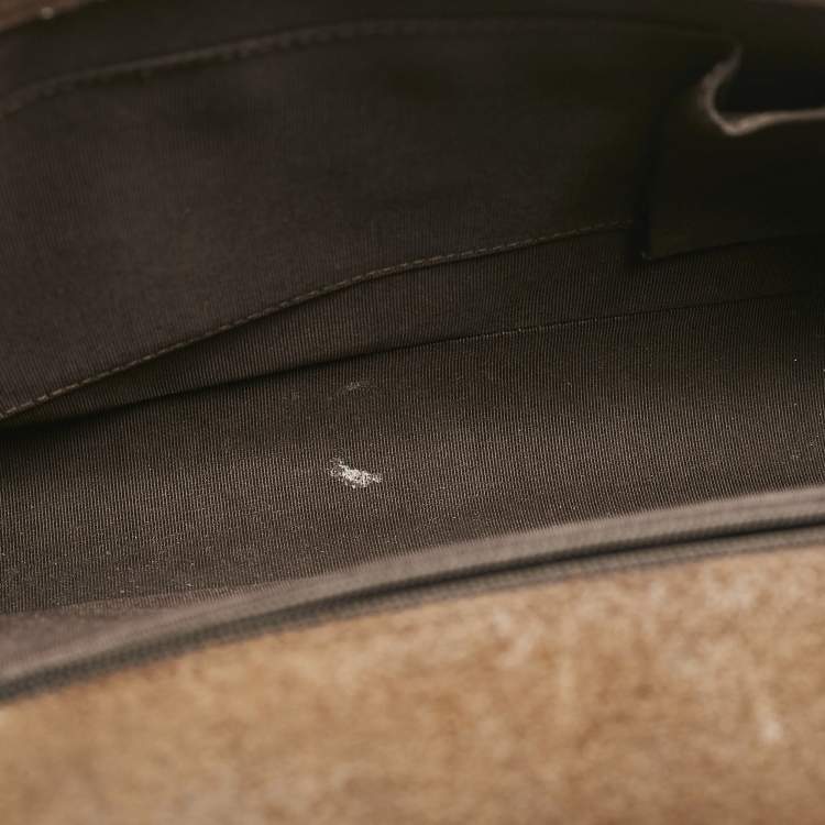 مملوكة مسبقًا Chanel Olive Green/Brown Quilted Leather and Suede Large Boy Flap Bag