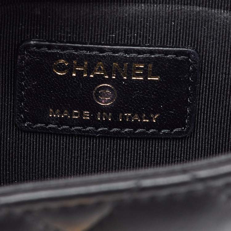 Pre Owned Chanel Black Quilted Leather Mini Trendy CC Chain Clutch Bag