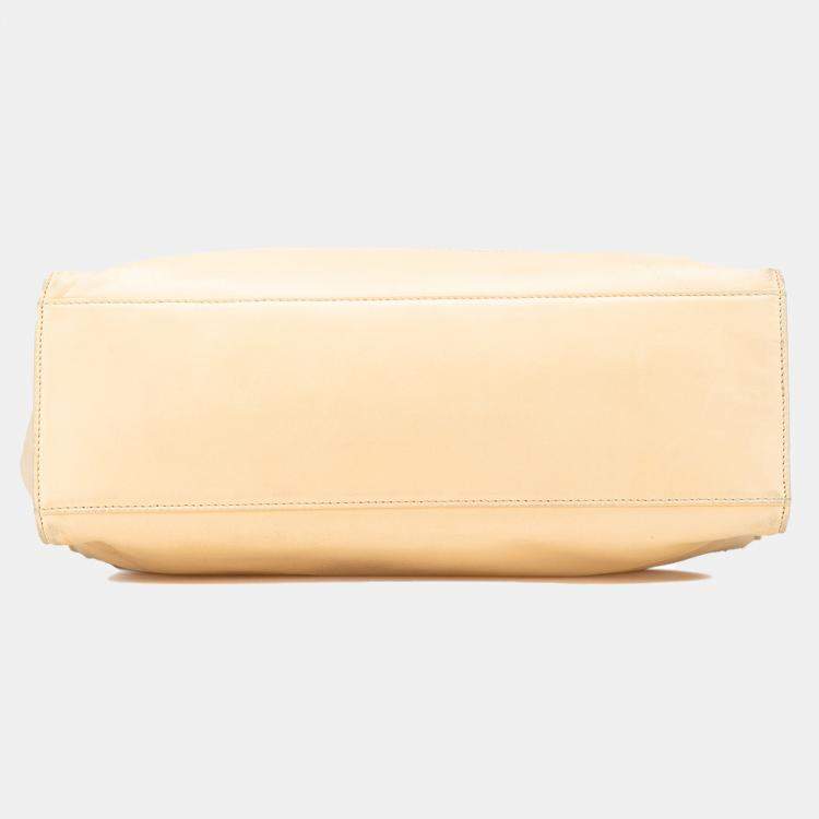 Pre Owned Chanel Beige CC Lambskin Chain Tote