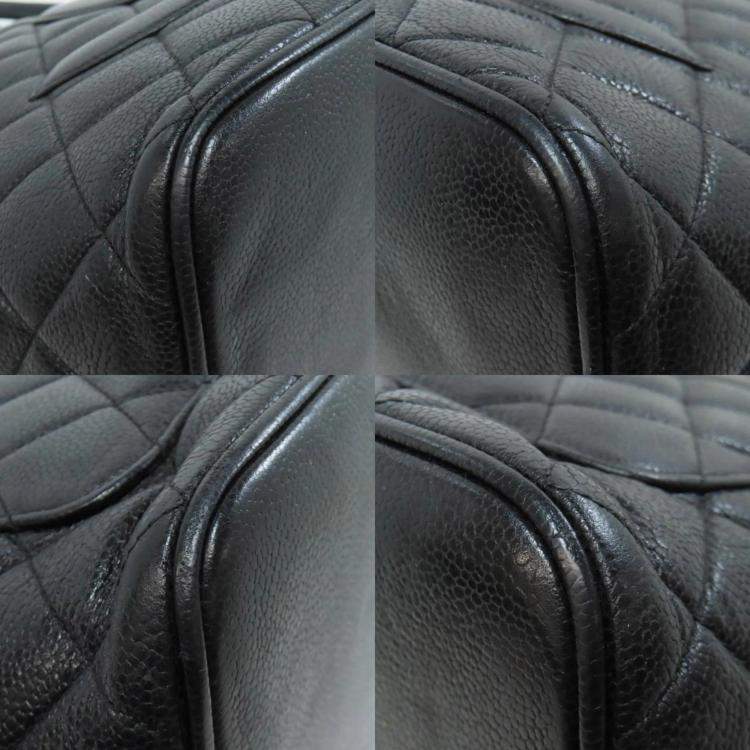 Pre Owned Chanel Black Grained Calfskin CC Tote Bag