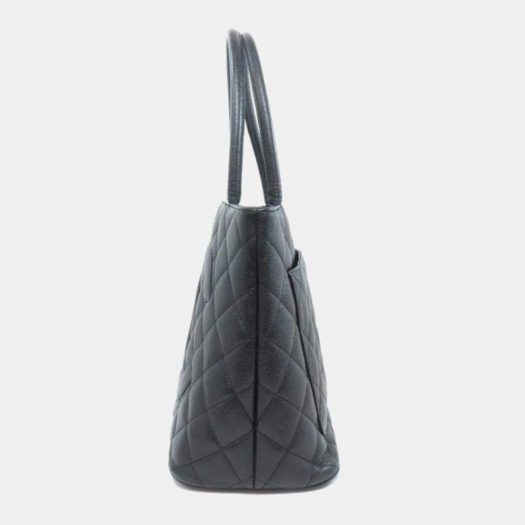 Pre Owned Chanel Black Grained Calfskin CC Tote Bag