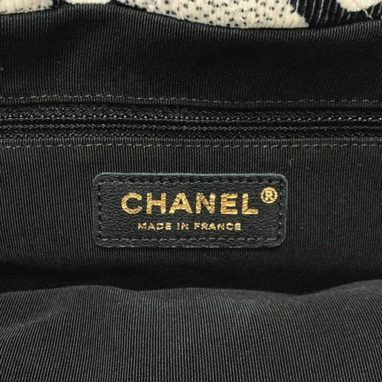 Pre Owned  Chanel White Canvas Printed Camellia Tote Bag 