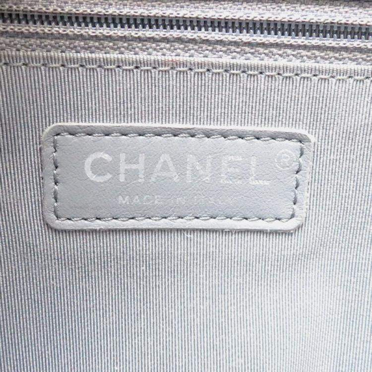Pre Owned Chanel Leather Silver Gabrielle Chain Shoulder Bag