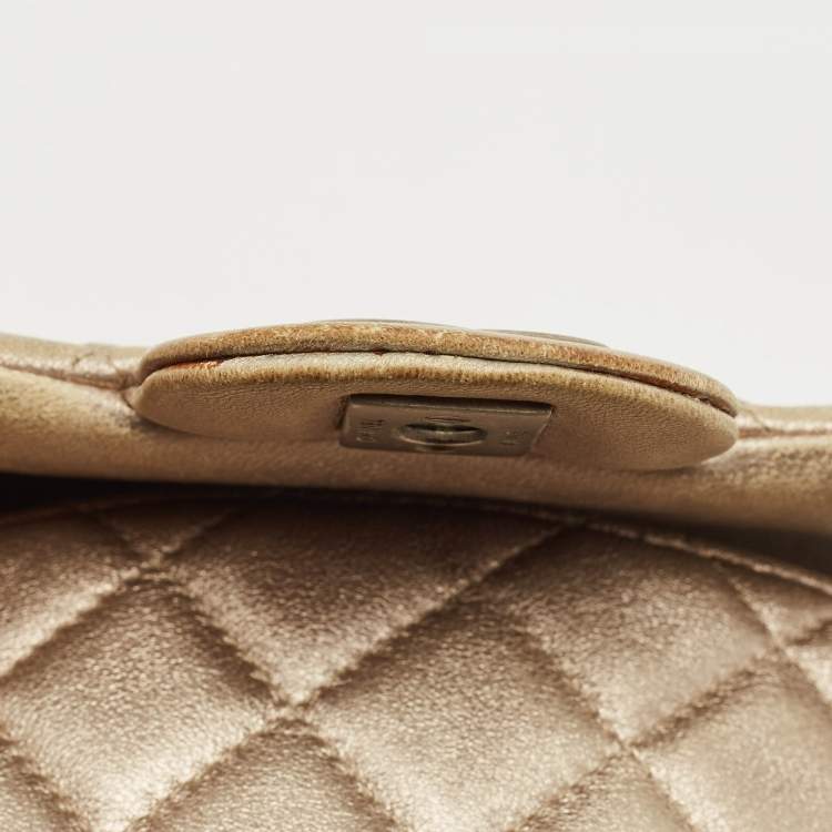 Pre Owned Chanel Grey Quilted Leather Mini Square Classic Flap Bag