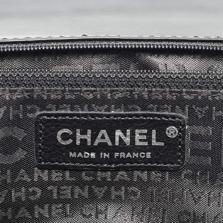 Pre Owned Chanel White/Black Tweed Diagonal CC Flap Bag