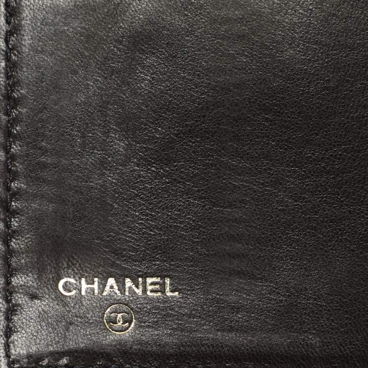 Pre Owned Chanel Black Leather Vintage CC Flap Wallet