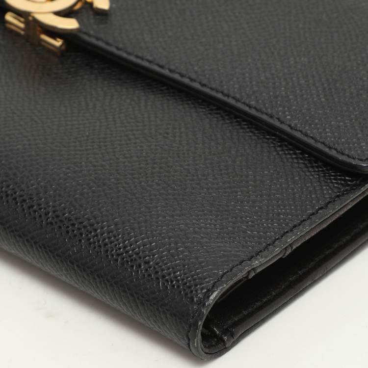 Pre Owned Chanel Black Leather Vintage CC Flap Wallet