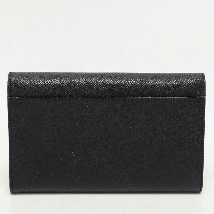 Pre Owned Chanel Black Leather Vintage CC Flap Wallet