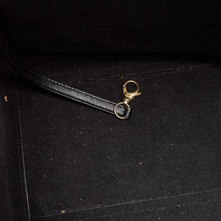 Pre Owned Chanel Black Caviar Leather Small Studded Deauville Tote