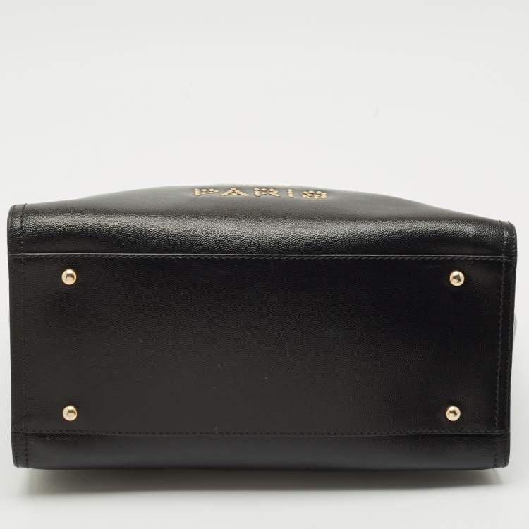 Pre Owned Chanel Black Caviar Leather Small Studded Deauville Tote