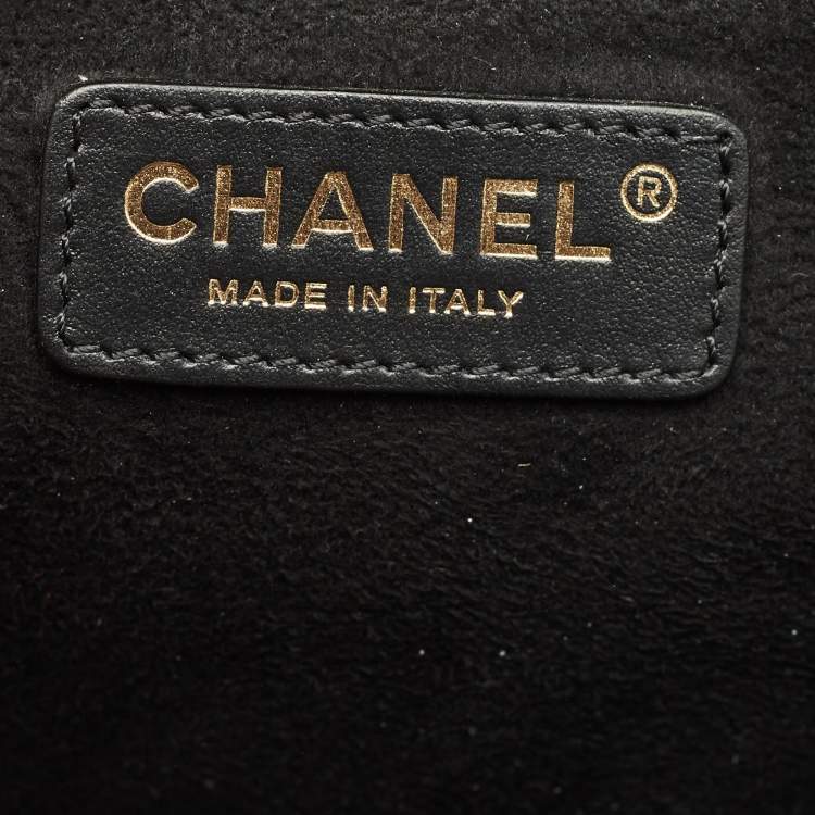 Pre Owned Chanel Black Caviar Leather Small Studded Deauville Tote