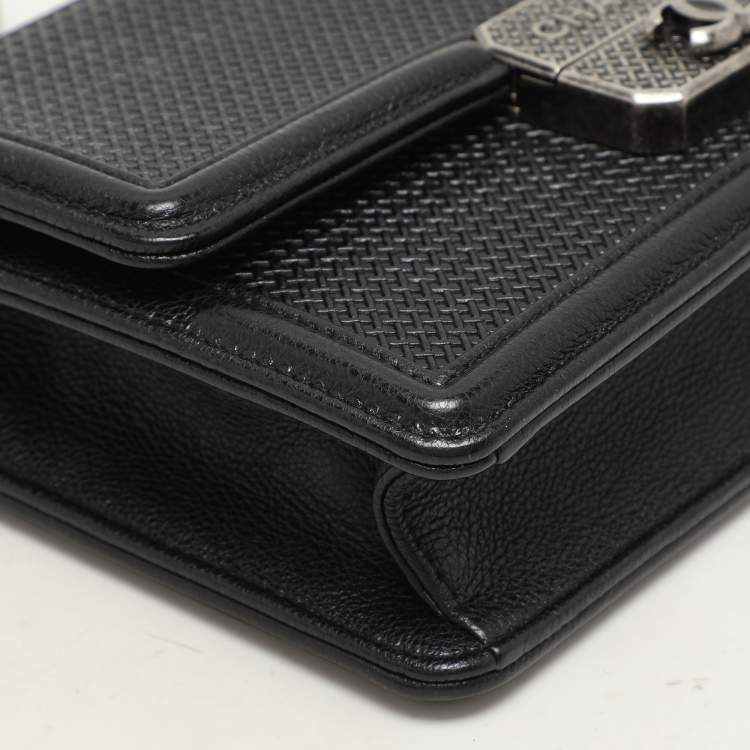 Pre Owned Chanel Black Leather Micro Retro Crossbody Bag