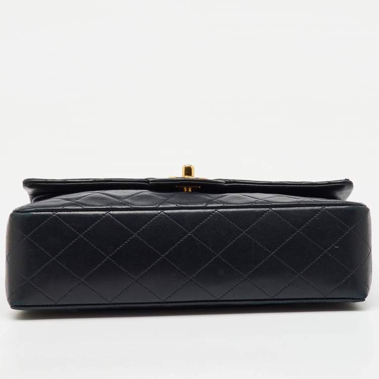 Pre Owned Chanel Black Quilted Leather Medium Classic Double Flap Bag