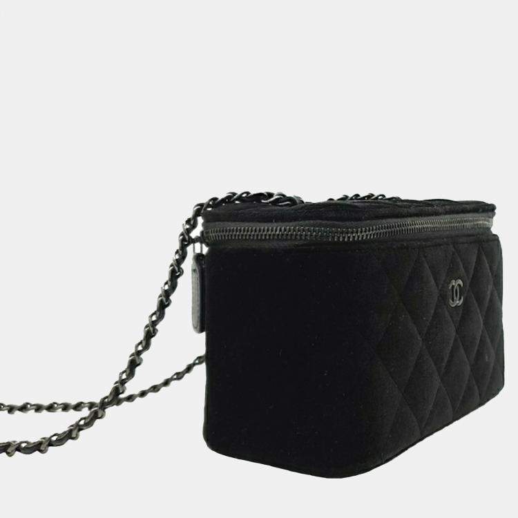Pre Owned Chanel Black Velvet Vanity crossbody Bag