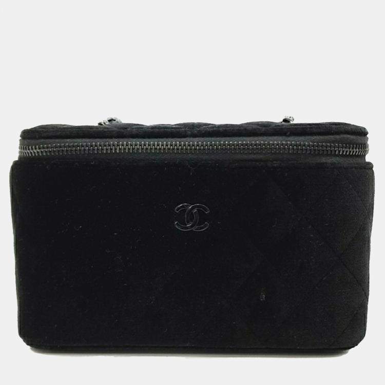 Pre Owned Chanel Black Velvet Vanity crossbody Bag