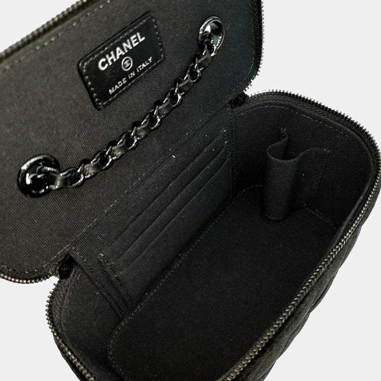 Pre Owned Chanel Black Velvet Vanity crossbody Bag