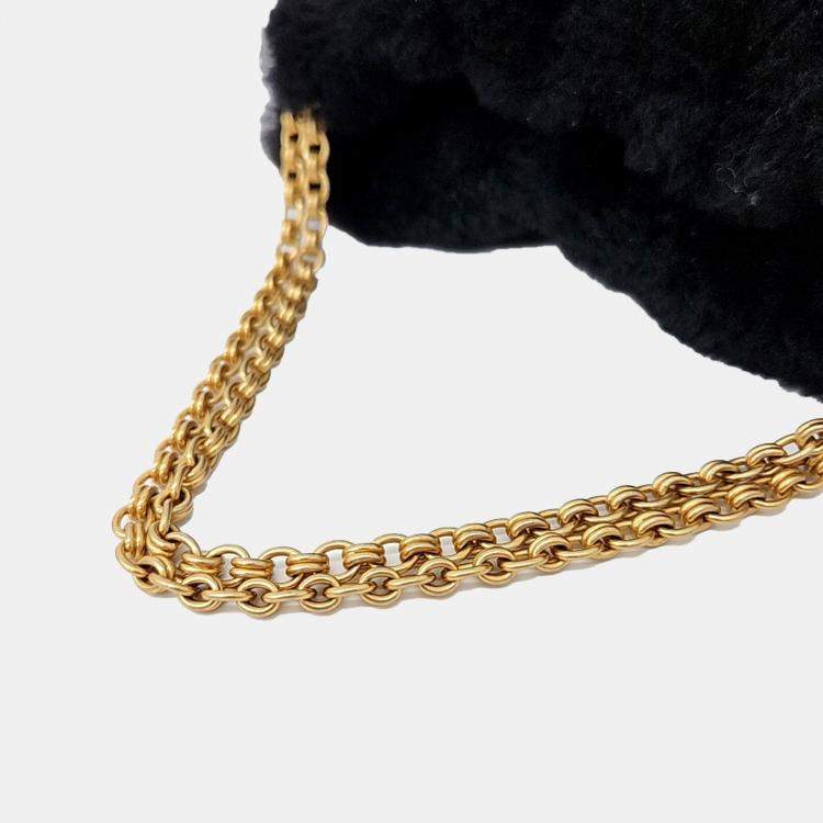 Pre Owned Chanel Beige Black Fur shearling tote and shoulder bag