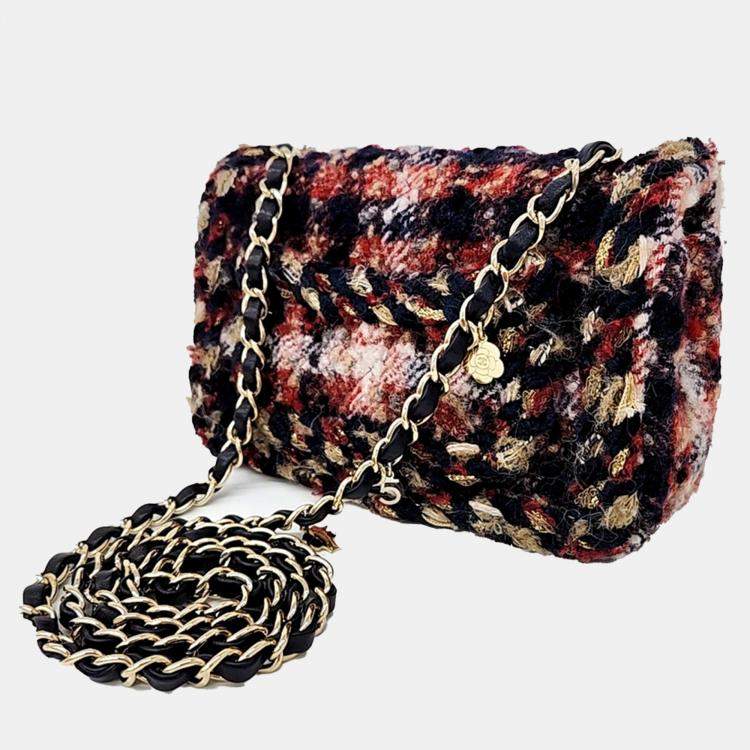 Pre Owned Chanel Multicolor Tweed New Mini crossbody Bag