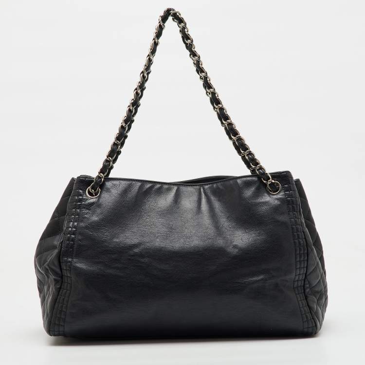 Pre Owned Chanel Black Leather Coco Bengal Shopping Tote