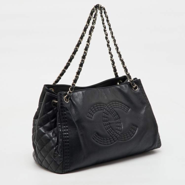 Pre Owned Chanel Black Leather Coco Bengal Shopping Tote