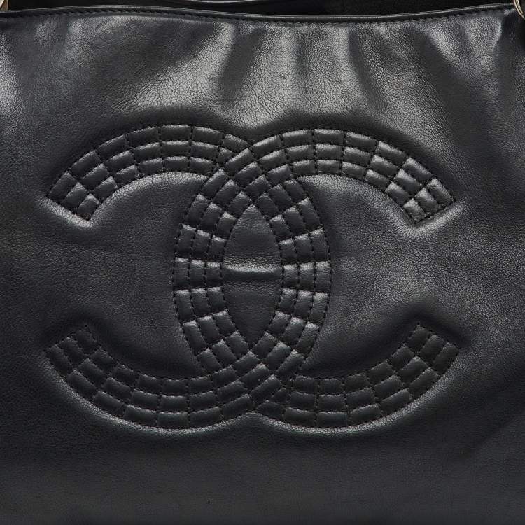 Pre Owned Chanel Black Leather Coco Bengal Shopping Tote