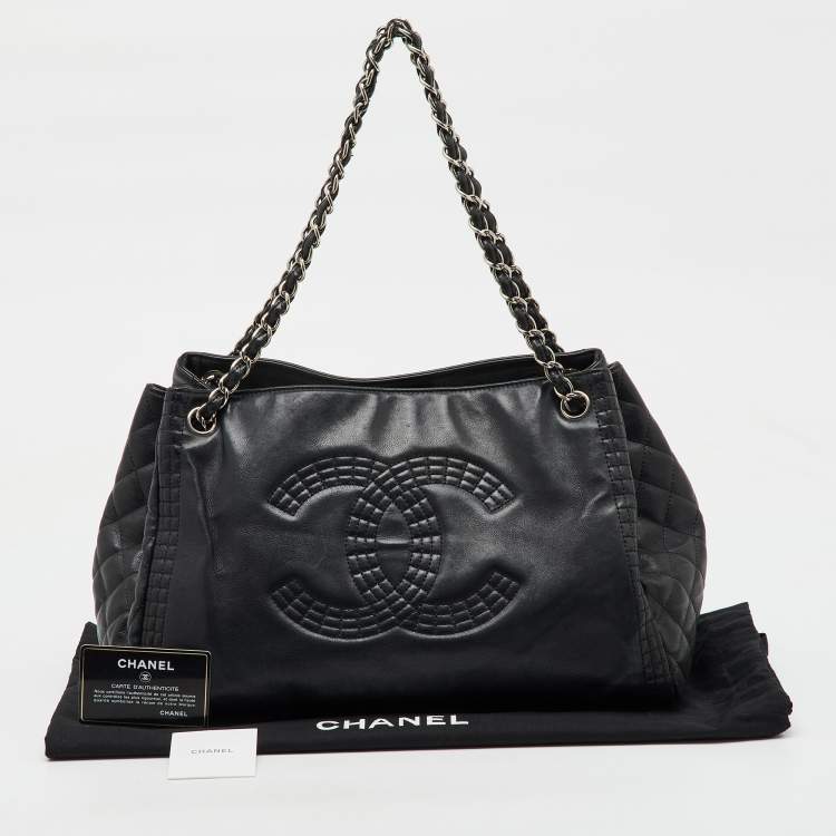 Pre Owned Chanel Black Leather Coco Bengal Shopping Tote