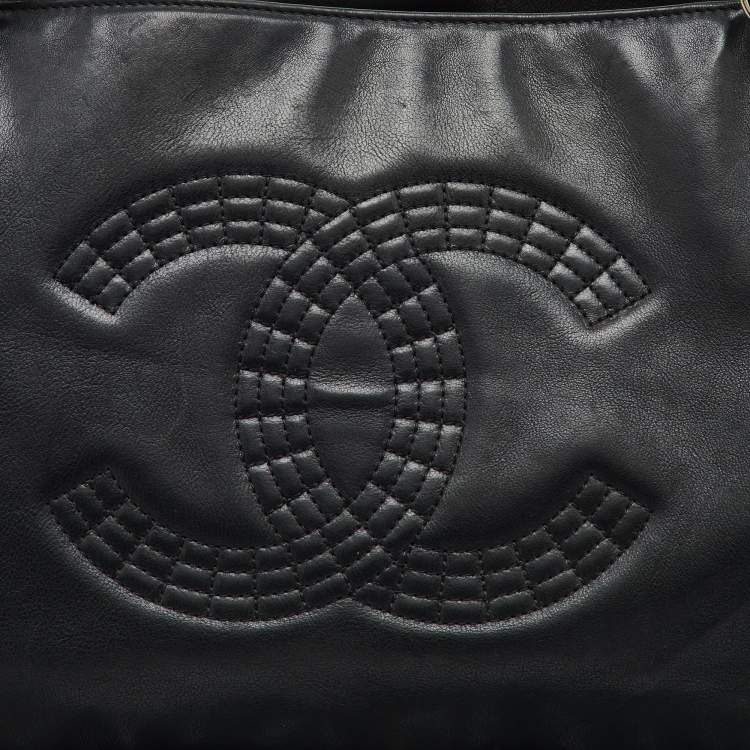 Pre Owned Chanel Black Leather Coco Bengal Shopping Tote
