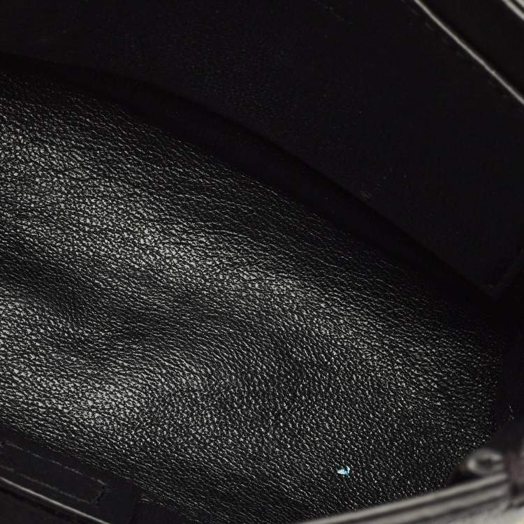 Pre Owned Chloe Black/White Leather Mini Elle Chain Clutch