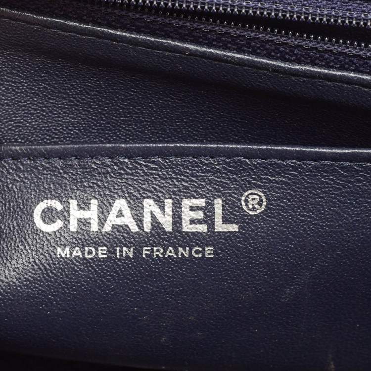 Pre Owned Chanel Blue Tweed Small CC Flap Bag