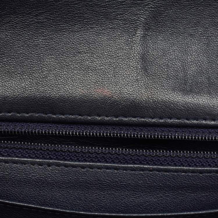 Pre Owned Chanel Blue Tweed Small CC Flap Bag
