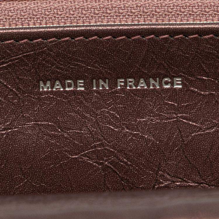 Pre Owned Chanel Pink Reissue 2.55 Quilted Metallic Aged Calfskin Wallet on Chain