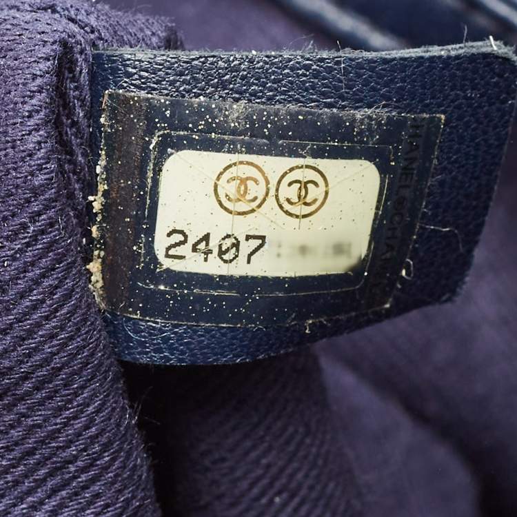 Pre Owned Chanel Blue Denim and Leather Sequin Embellished Deauville Backpack 