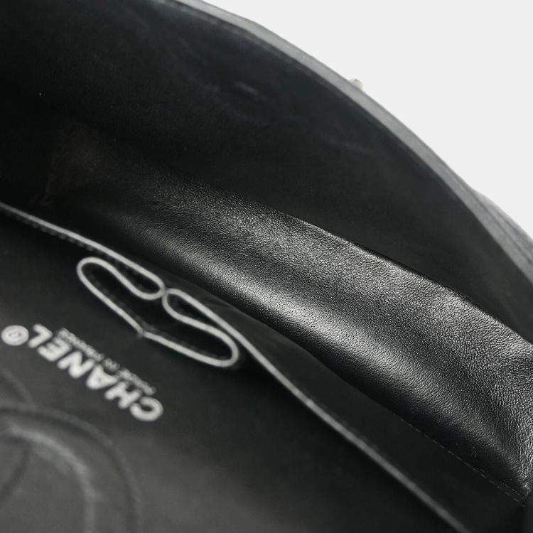 Pre Owned Chanel Black Calfskin Small Classic Double Flap Shoulder Bag