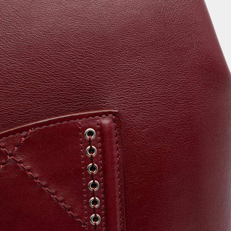 Pre Owned Chanel Burgundy Large Calfskin Coco Eyelets Shopping Tote