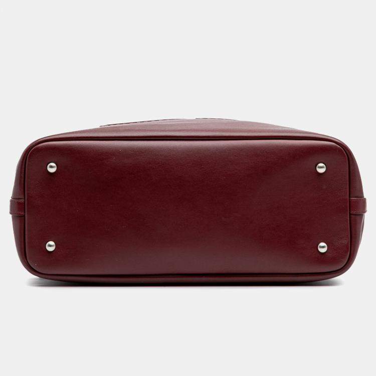 Pre Owned Chanel Burgundy Large Calfskin Coco Eyelets Shopping Tote