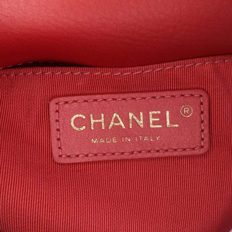 Pre Owned Chanel Pink Quilted Metallic Calfskin Top Handle Flap