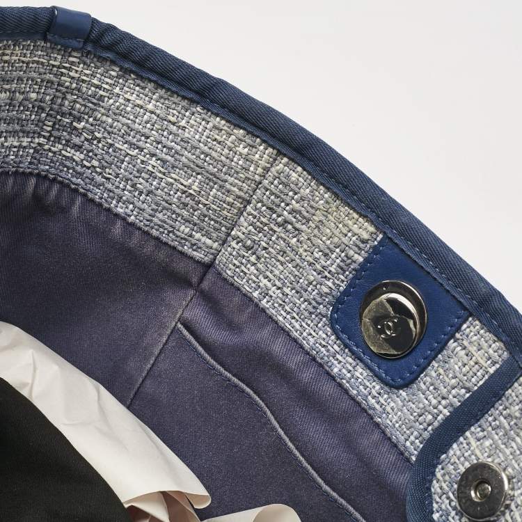 Pre Owned Chanel Blue Tweed Medium Deauville Shopper Tote