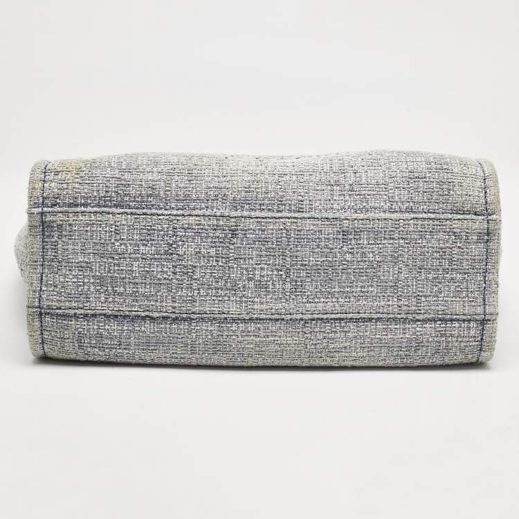 Pre Owned Chanel Blue Tweed Medium Deauville Shopper Tote
