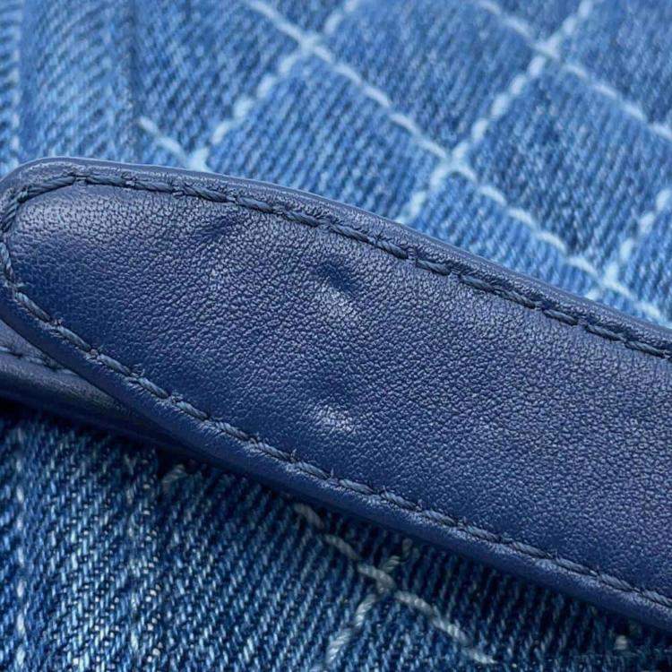 Pre Owned Chanel Blue Denim Boy Chain Mini Shoulder Bag 