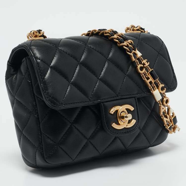 Pre Owned Chanel Black Quilted Leather Mini Classic Flap Bag