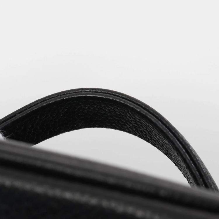 Pre Owned Chanel Black Grained Calfskin Coco Mark Vanity Handbag
