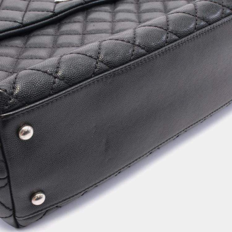 Pre Owned Chanel Caviar Leather Matelasse Coco Handle Top Handle Bag
