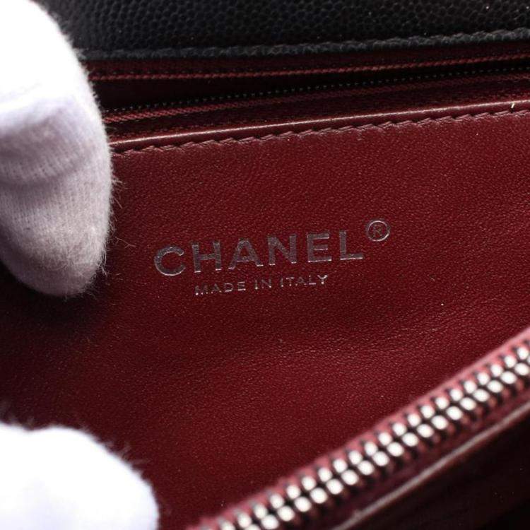 Pre Owned Chanel Caviar Leather Matelasse Coco Handle Top Handle Bag