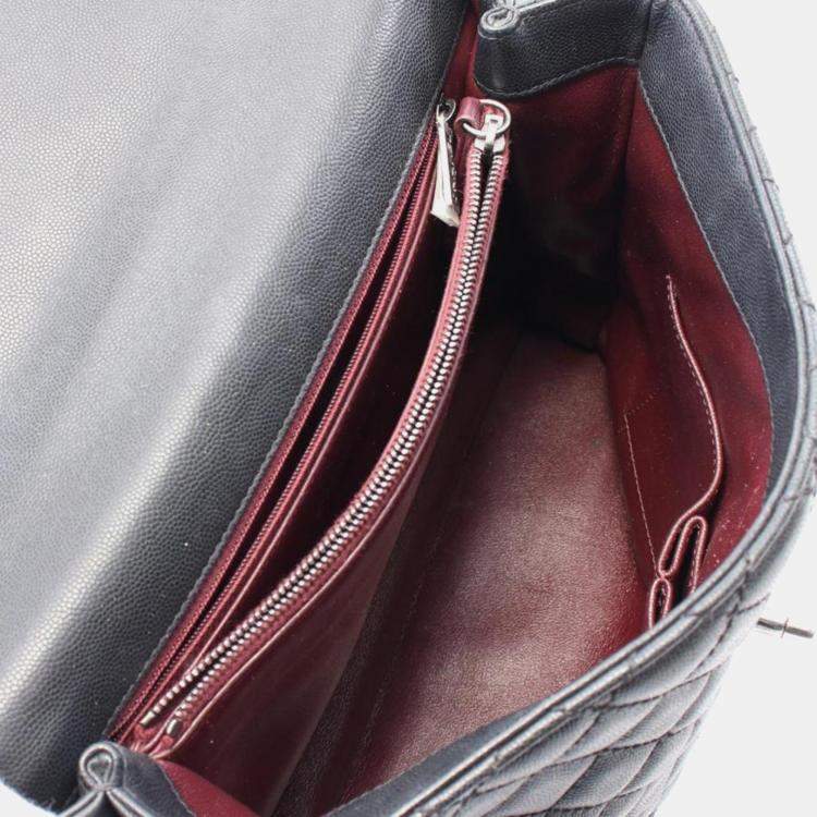 Pre Owned Chanel Caviar Leather Matelasse Coco Handle Top Handle Bag