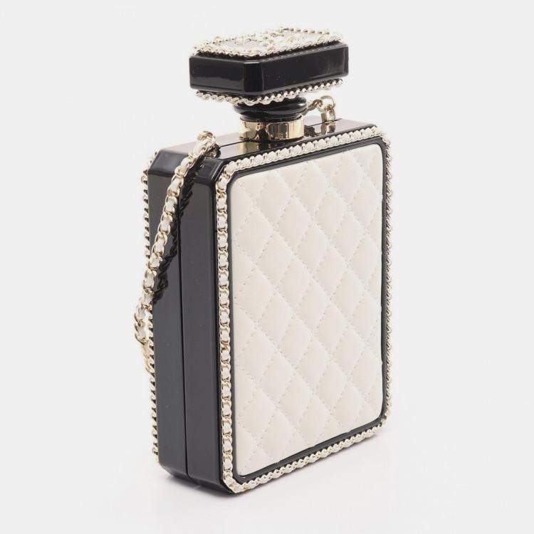 Pre Owned Chanel Leather Perfume Box No.5 Coco Mark Chain Crossbody Shoulder Bag