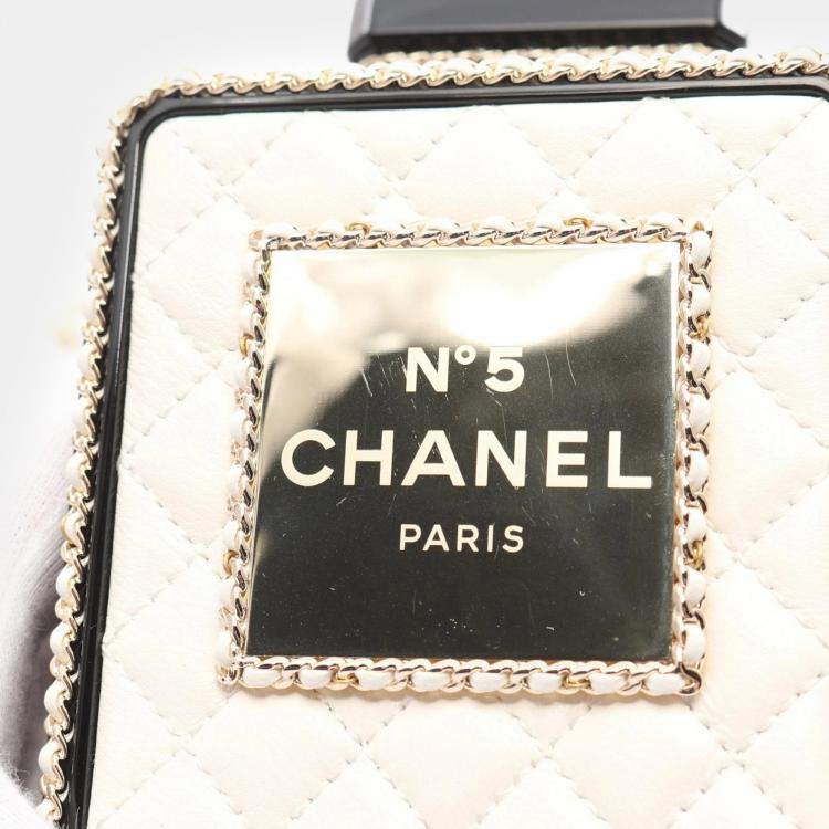 Pre Owned Chanel Leather Perfume Box No.5 Coco Mark Chain Crossbody Shoulder Bag