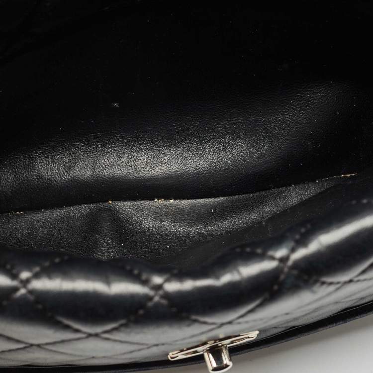 Pre Owned Chanel Black Quilted Leather Geometric Shopper Tote
