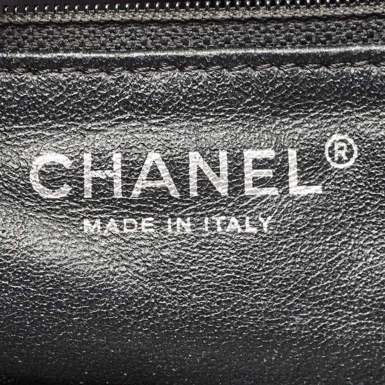 Pre Owned Chanel Black Quilted Leather Geometric Shopper Tote