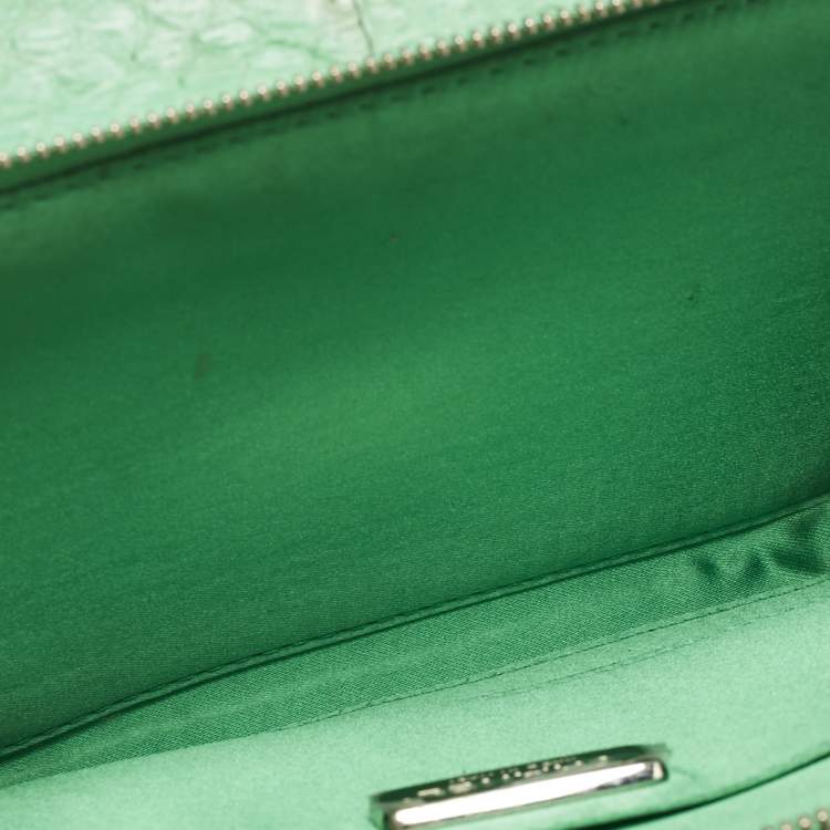 Pre Owned Chanel Green Python Mini Pocket Box Camera Case Bag