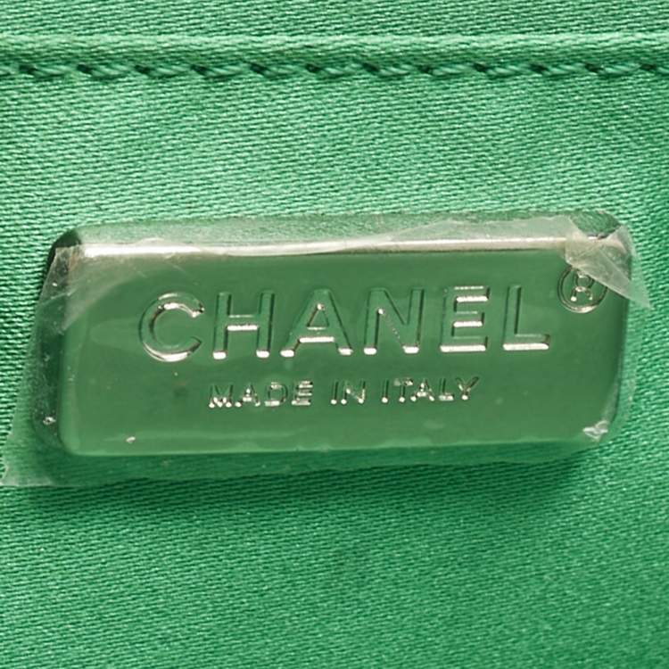 Pre Owned Chanel Green Python Mini Pocket Box Camera Case Bag
